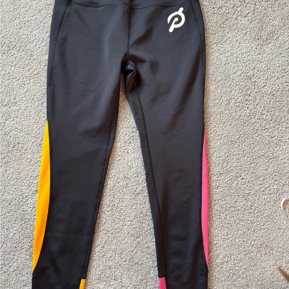 Peloton Here Now High waisted Color-block Black Workout Leggings Size Medium - Picture 2 of 7